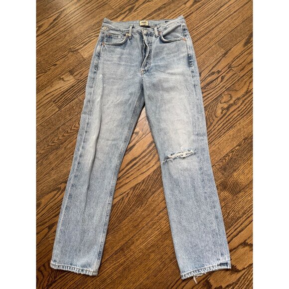 Citizens of Humanity Charlotte High Rise Straight Crop Jeans Light Distressed 24 - Picture 1 of 2